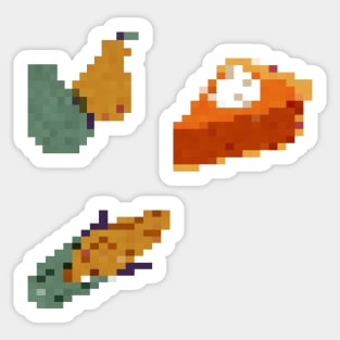 Fall Foods Pixel Art Sticker